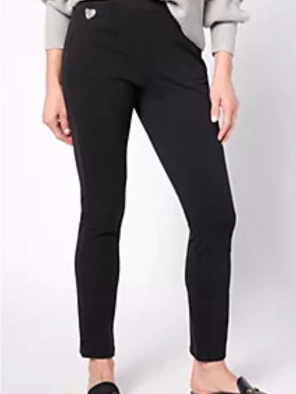 NWT Quacker Factory Regular DreamJeannes Pull-On Slim Leg Black Sz Large